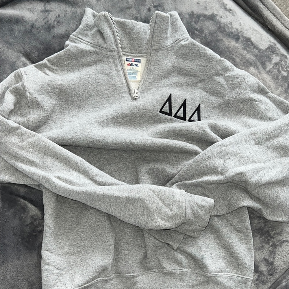 Gray Half-Zip Sweatshirt Tri Delta